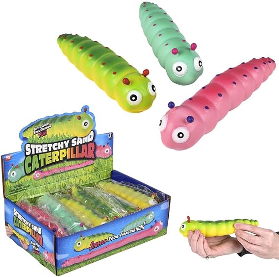 Rhode Island Novelty 6" Stretchy Sand Caterpillar 12 Pack