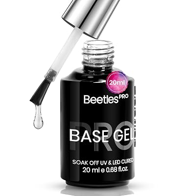 Beetles Pro Gel Base Coat 20ml Each, Hema-Free & Self-Leveling Long-Lasting to 28 Days - Soak-Off Gel for LEDU V Lamps, Professional Salon Manicure