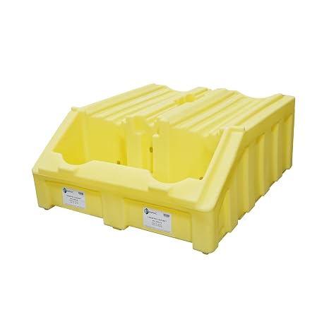 ENPAC 2 Drum Poly-Racker Drum Dispensing System, Yellow, Ribbed Bottom, Scalloped Edges, Durable, Forkliftable, Movable