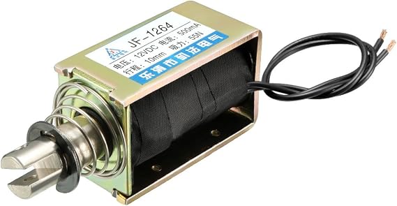 uxcell DC 12V 55N 10mm Stroke Pull Type Open Frame Solenoid Electromagnet Linear Motion JF-1264