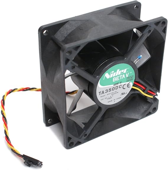 NIDEC BetaV TA350DC Quiet Case Cooling Thermal Sensor Fan 12V 1.8A, 3-Pin (3-Wire Lead), 90mm x 90mm x 38mm, Compatible Model Number: M35105-58