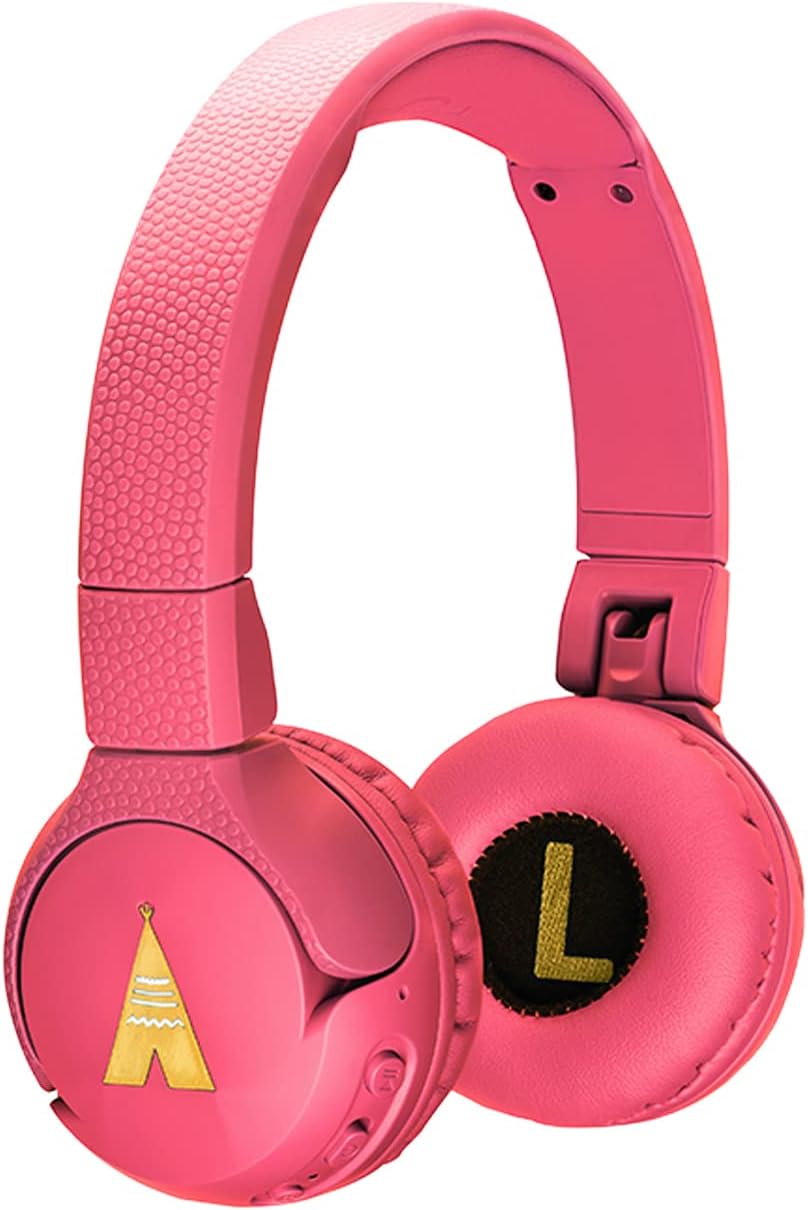 POGS Kids Bluetooth Wireless Headphones | The Gecko 2 | Foldable, Durable Headphones for Kids 3+ | Volume Limited 85 dB, Microphone | On-Ear | Wireless Music-Sharing Function (rBlue)