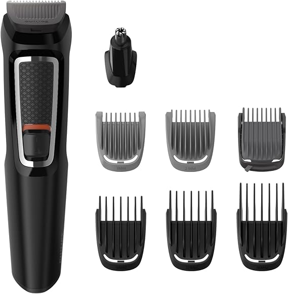 Philips Series 3000 All-in-One Trimmer, 7-in-1 Multiroom, Easy Styling for Face and Hair, 11 Length Settings (0.5-16mm), Model MG3730/15