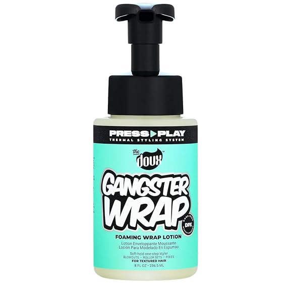 The Doux GANGSTER WRAP Foaming Wrap Lotion, Heatless Curl Mousse, 7 oz
