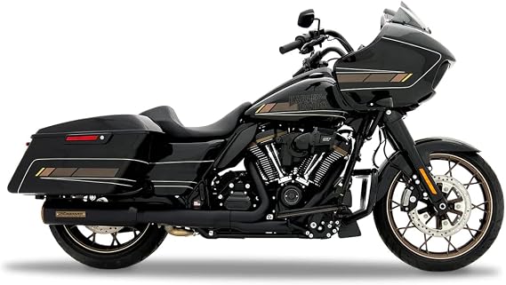 Rinehart Racing HP45 4.5" Black with Gold End Caps Slip On for 2017-Later Touring Mufflers 500-1101