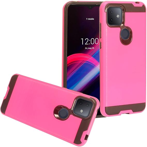 for T-Mobile REVVL 4 Plus (6.52") 5062W, REVVL 4+ Brushed Style Phone Case - CS3 Hot Pink