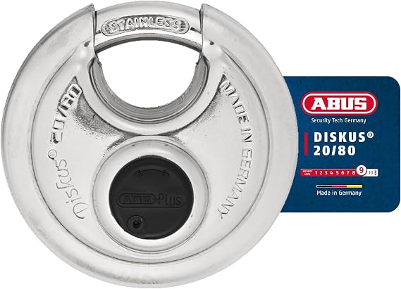 ABUS Diskus Padlock 20/80-360° Protection, Security Level 9, Silver