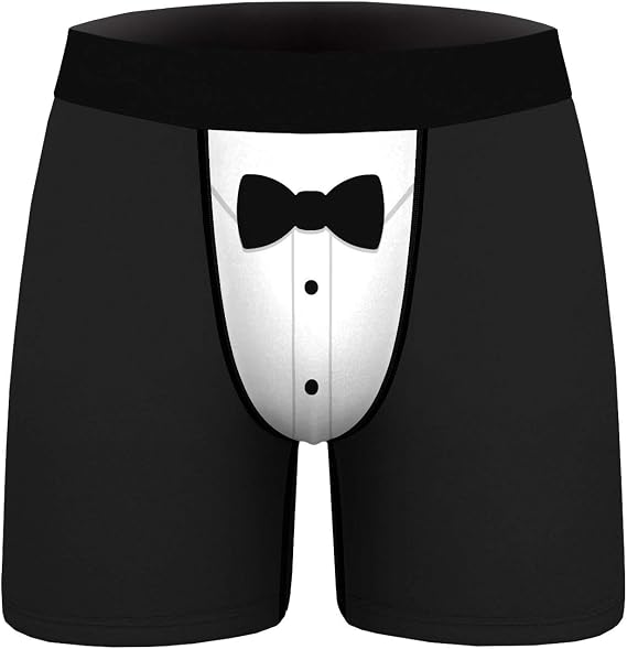 Men's Novelty Christmas Hipster Boxer Trunks Funny Underwear 3D Printed Boxer Brief Breathable Stretchtight Shorts