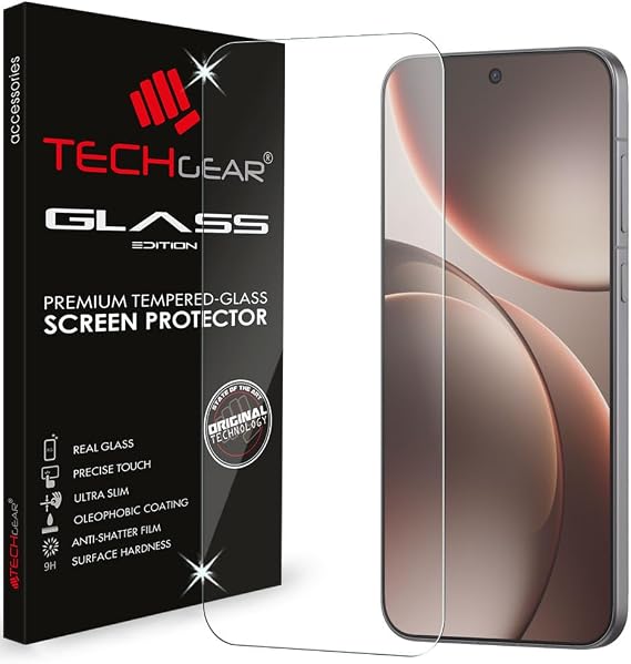 TECHGEAR GLASS Screen Protector for Oppo Find X9 5G, 9H Tempered Glass, HD Clear, Scratch Resistant, Case-Friendly Fit