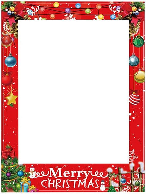 Soochat Christmas Photo Booth Props Frame Christmas Photo Booth Frame for Xmas Winter Holiday New Year Decorations