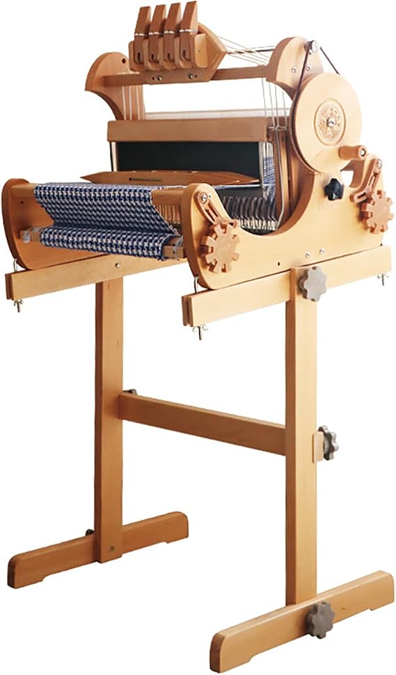 Four-Harness Hand Loom, Desktop Hand Weaving Machine with Warping Frame, Free Installation and Foldable, Suitable for Projects: Plain, Twill, Jacquard, Etc.