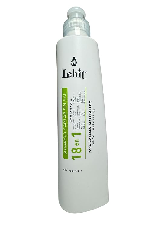 Shampoo 18 en 1 de 300 gramos, para cabellos maltratados, sin sal sin parabenos.