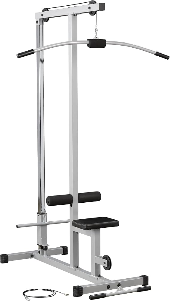Powerline by Body-Solid LAT Pull Down Machine - Home Gym with High & Low Pulleys, Heavy Gauge Steel Construction, Includes LAT and Low Row Bars