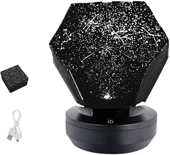 Hyuduo DC 5V Star Projection Lamp, 3 LED Beads, ABS and PP Material, USB Battery Charging, Night Projection Lamp,for Nighttime Decorative Lighting