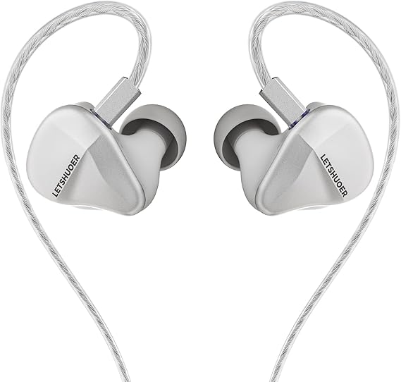 Letshuoer Cadenza4 10mm Beryllium Coated1DD+3Knowles BA Hybrid 4 Drivers HiFi in-Ear Monitors Earphone, Wired Earbuds with Detachable 0.78mm 2Pin Copper Cable for Musician Audiophile Studio DJ Stage
