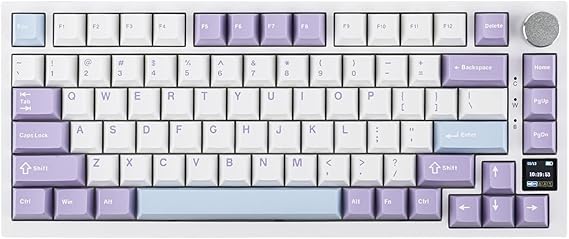 EPOMAKER Ajazz AK820 Pro 75% Mechanical Keyboard w/Screen(White,FlyingFis