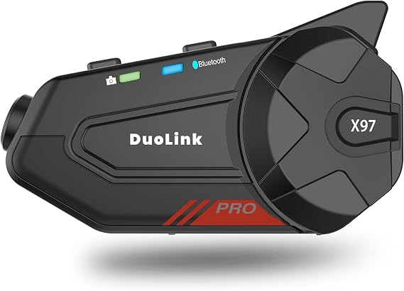 X97 Plus İnterkom Motosiklet Kameralı 6 Kişi Grup Bluetooth Kask Intercom Video Kayıt Kulaklık