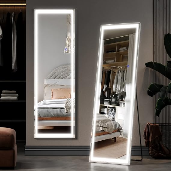 ELEGANT LED Full Length Mirror with Lights, Free Standing Mirror, 150x40cm [Energy Class D]