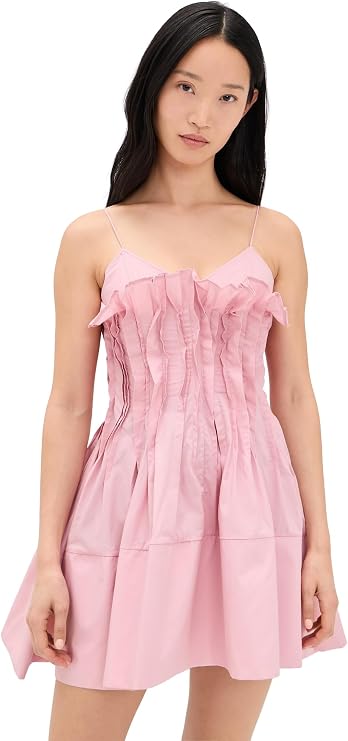 Marques'Almeida Women's Cinched Pleated Mini Dress