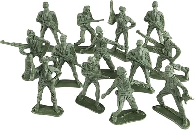 72 Pack Green Toy Soldiers – Assorted Action Poses, Army Men Figures for Kids, Party Favors, Military Playset, Cake Toppers, Collectibles, Imaginative Play, Educational, Classic Style