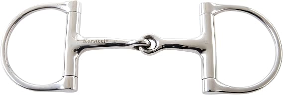 Korsteel Stainless Steel Jointed Dee Ring Snaffle Bit