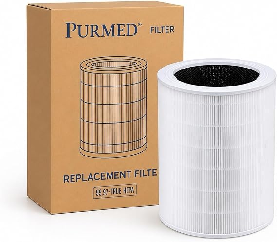 Purmed Levoit Core 600S ile Uyumlu True HEPA + Aktif Karbon Filtre
