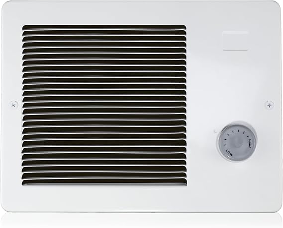 White Grille Heater With Built-In Adjustable Thermostat