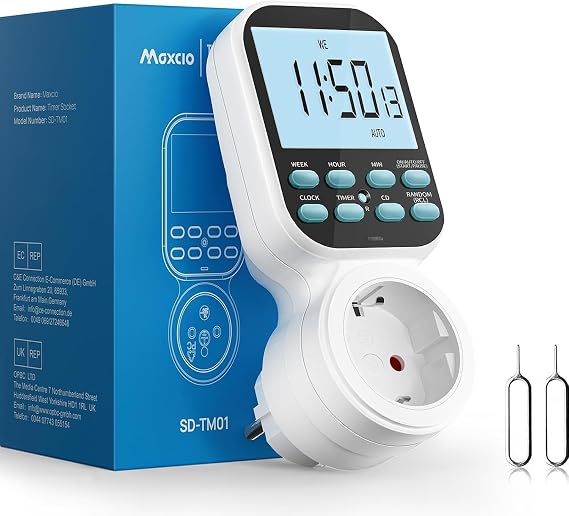 Maxcio Digital Timer Socket with Countdown and Loop Mode Timer Socket with