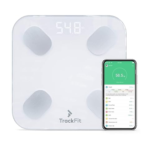 Digital Body Weight Bathroom Scale FitTrack Dara - FDA Approved Body Fat Scale - BMI Digital Smart Scale & Body Composition Analyzer Monitor - Most Accurate Bluetooth Glass Weighing Scale