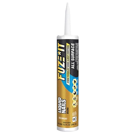 Liquid Nails LN-2000 (Pack of 2 x 9 oz. ) Fuze It All Surface Construction Adhesive, Gray