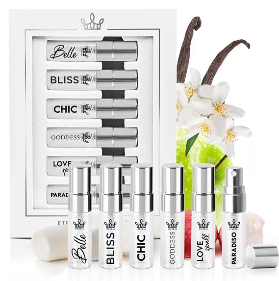 Eternal Discovery Set Women's Modern & Niche 6x3ml Sample Sprayers - Clean Ingredients - Eternal Belle - Eternal Bliss - Eternal Chic - Eternal Goddess - Eternal Love Spell - Eternal Paradiso