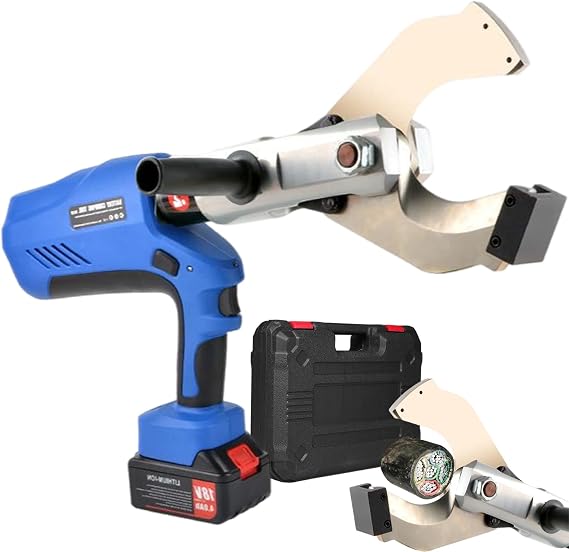 18V Ratchet Cable Cutter, 150KN/180KN/250KN Electric Cordless Hydraulic Cable Cutter with LED Display/2 Battery, 85MM-120MM Wire Cutting Tool for