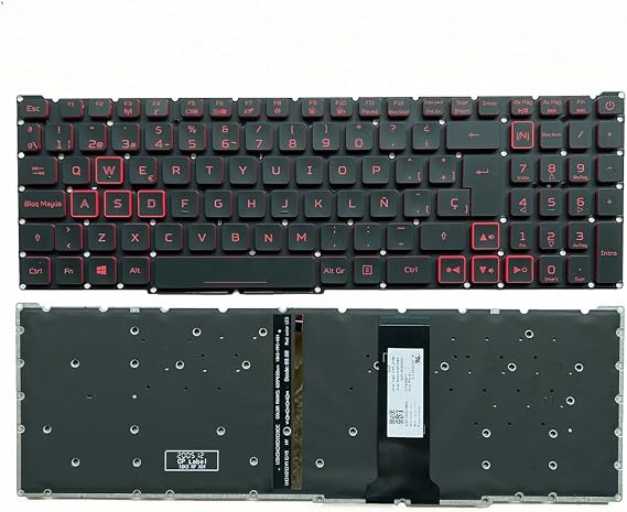 Keyboard for Acer Nitro 5 N18C3 N18C4 LG05P_N90BRL LG5P_N90BRL NKI15130NG NKI151315D AN515-43 AN515-54 AN517-51 AN517-52 AN715-51 SP Spanish Layout Red