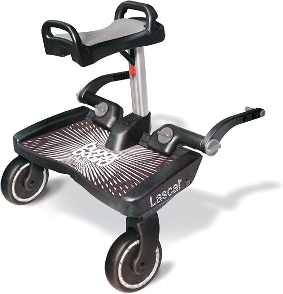 Lascal BuggyBoard Maxi+ | Universal Buggy Board with Seat, Compatible with 99% of Pushchairs | Pram Accessory for Children from 2-6 Years