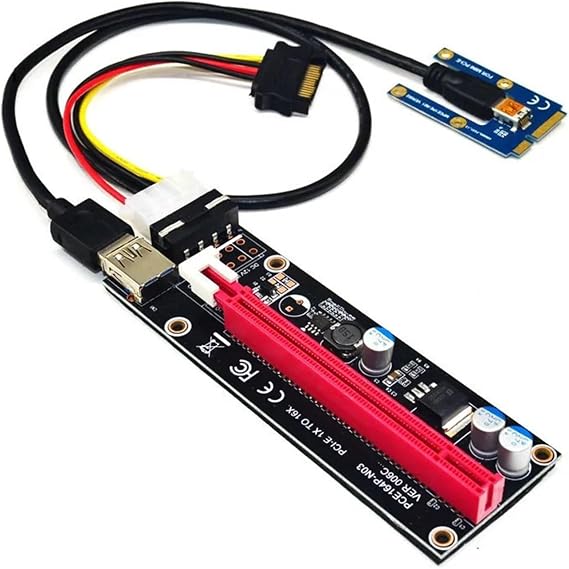 PCI Express 16X Riser for External Graphics Card EXP GDC BTC Antminer Miner MPCIe to PCI-e Slot Mining Card Red