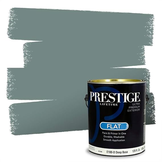 PRESTIGE Paints Exterior Paint and Primer In One, 1-Gallon, Flat, Comparable Match of Behr* Echo Park*