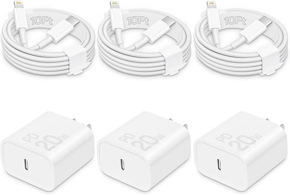 CXX 20W Fast Charger for iPhone 14/13/12 [3-Pack, MFi Certified]