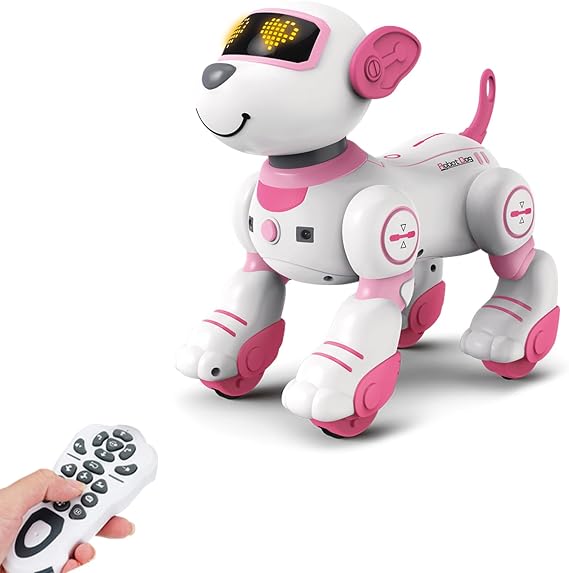 Robot Dog, Interactive Toys Smart Pet for Kids Boys and Girls Pink