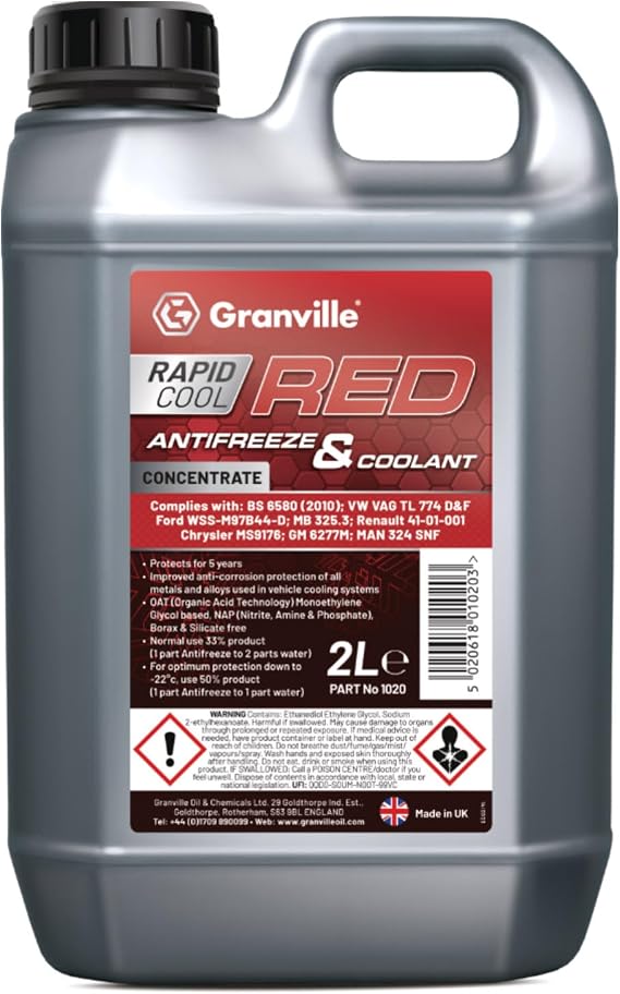 GRANVILLE - Rapid Cool Red Anti Freeze - Concentrate - 2 Litre