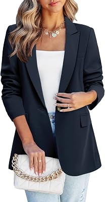 CHICZONE Womens Long Sleeve Casual Blazers Open Front Lapel Button Work Office Ladies Suits Jackets