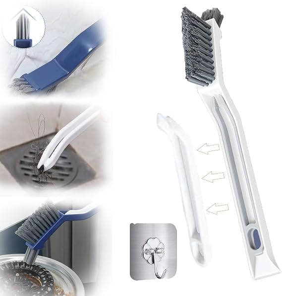 Gap Cleaning Brush, Crevice Gap Cleaning Brush, 3 in 1 Window Track Cleaning Brushes, Clean bathroom kitchen Tiles Dead Corners Multifunctional Brushes (1PC-White)