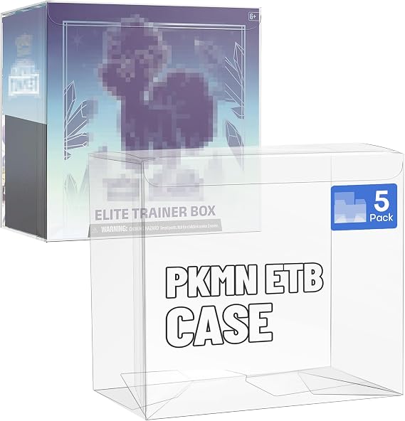 5 Pack Clear PKMN ETB Protector Case, 0.5mm Thick PET