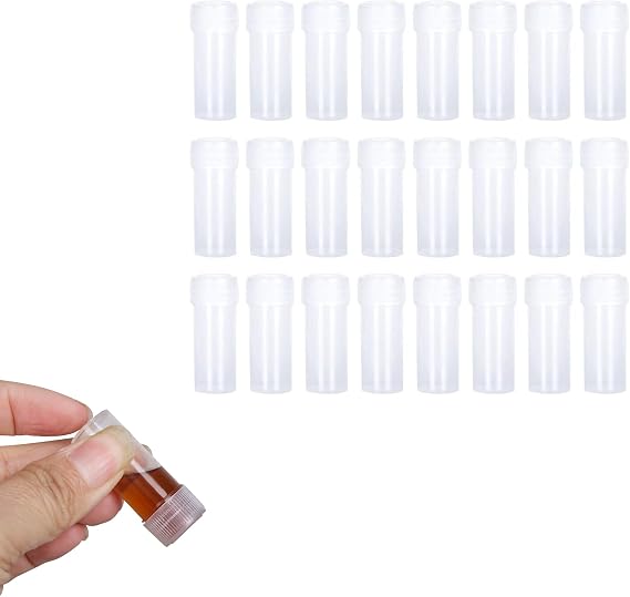 5mlPlastic Sample Bottle Storage Container CaseTest Tube Vial withScrew Cap