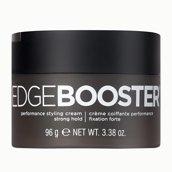 Style Factor EDGE BOOSTER Performance Styling Cream | Premium Hair Wax for Men | Matte Texture Paste with Vitamin E | Natural Look, Strong Hold, Easy to Wash | Ideal for Dry & Damp Hair, Black 3.38 oz
