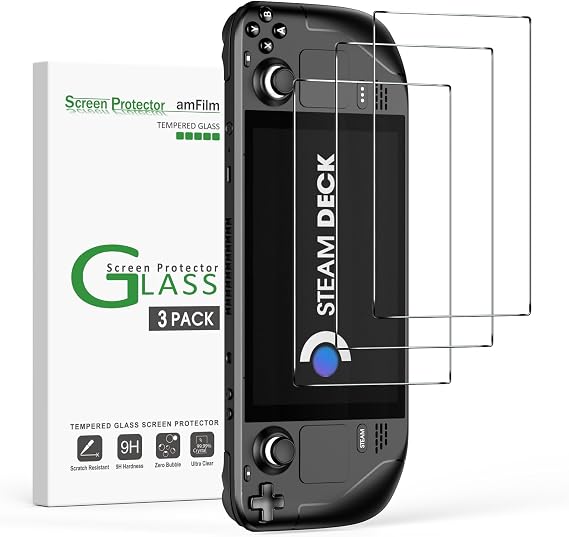 amFilm for Steam Deck/Steam Deck OLED Screen Protector 7.0" Tempered Glass