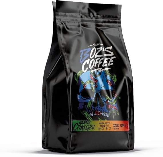 Meryem Boz's Coffee Super Charger Öğütülmüş Filtre Kahve, Orta Kavrulmuş, Yüksek Kafeinli, Sporcu Kahvesi, 100 g