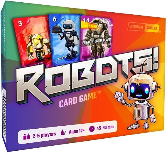 Robotlar! Kart Oyunu, Klasik Kart Oyunu Rummy'de Eğlenceli Bir Yeni Dönüş - 2-5 Oyuncu 12 Yaş ve Üzeri - Aile Dostu Oyunlar - Yetişkinler, Gençler, Arkadaşlar için Kart Oyunları