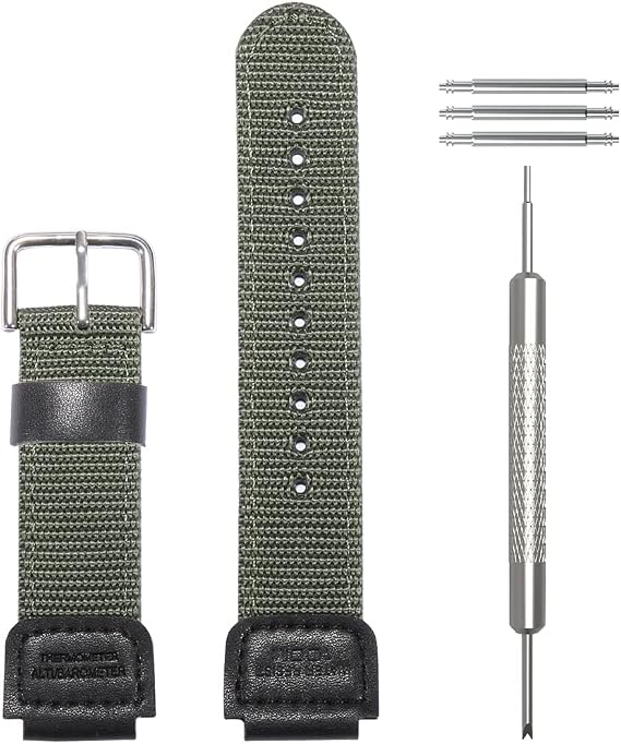 WRISTARMOR Premium Nylon strap Replacement for gshock band Compatible with Casio SGW-300H/AE-1200 /AE-1000W /AEQ-110W / MRW-200H wrist band