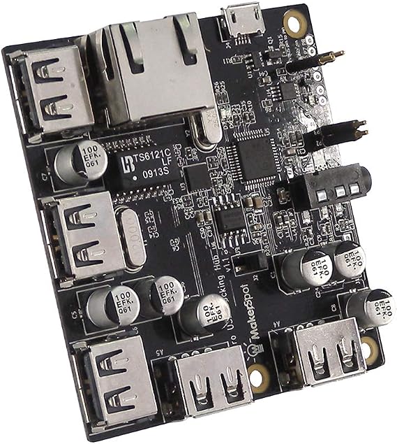 5-Port Stackable USB Docking Hub for Raspberry Pi Zero V1.3 (with Camera Connector) and Pi Zero W/2W (with Bluetooth & WiFi)