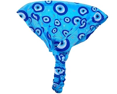 Mia Jewel Shop Evil Eye Hamsa Hand Pattern Soft Cotton Elastic Headband Expandable Hair Wrap Bandana - Womens Fashion Handmade Gifts Boho Accessories Turquoise